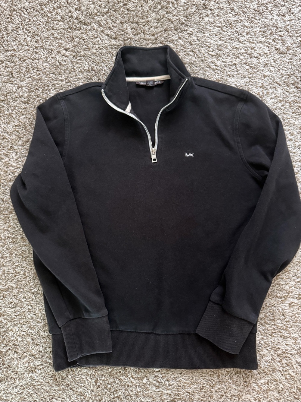 Michael Kors Black Quarter-Zip Pullover Sweater